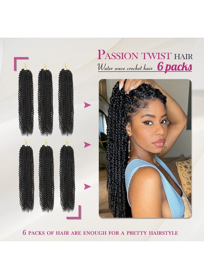 Dansama Dansama Passion Twist Hair Water Wave Crochet Hair for Black Women, Long Bohemian Braiding Hair for Boho Locs, Faux Locs, Butterfly Style Crochet Braids Hair Extensions (18inch, 1B, Economy Pack)  - Image 2