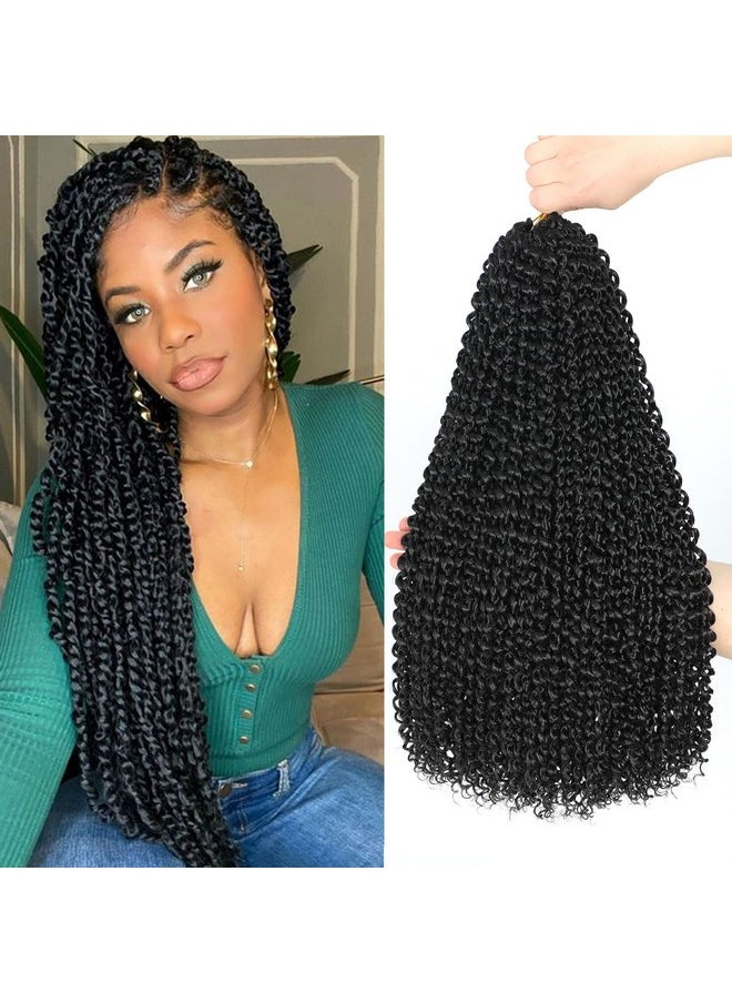 Dansama Dansama Passion Twist Hair Water Wave Crochet Hair for Black Women, Long Bohemian Braiding Hair for Boho Locs, Faux Locs, Butterfly Style Crochet Braids Hair Extensions (18inch, 1B, Economy Pack)  - Image 1