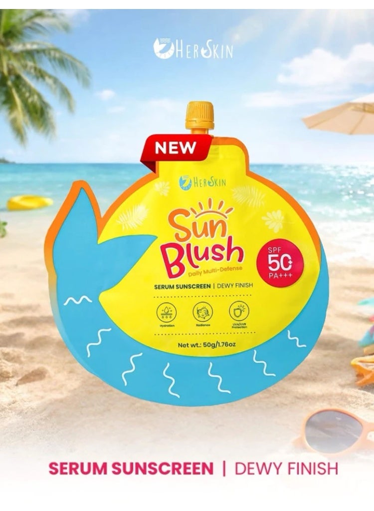 Her Skin واقي شمس صن بلش بلمسة رطبة SPF 50+ PA+++ – حماية شمسية يومية فاخرة مع ترطيب عميق، وراحة في الاستخدام، ودفاع فعال ضد الأشعة فوق البنفسجية الضارة - Image 3