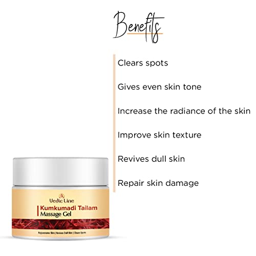 Vedic Line Vedicline Kumkumadi Tailam Face Gel, Minimize Dark Spots, Wrinkles & Fine Lines With Kumkumadi Tailam, Niacinamide, And Aloe Barbadensis Leaf Juice For Healthy Skin, 100ml - Image 2