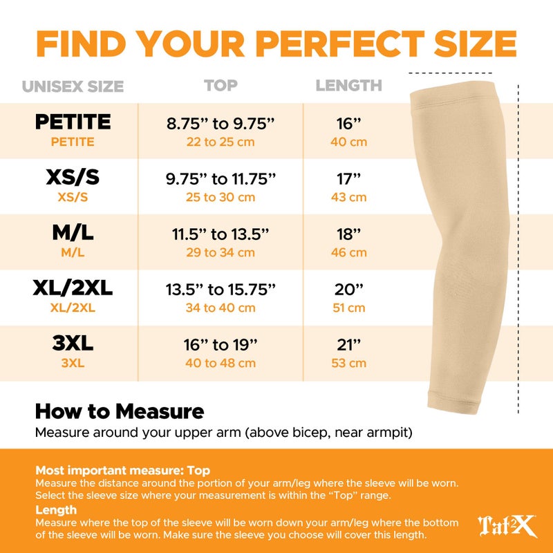 Tat2X Tattoo Cover Up Sleeve - Full Arm Sleeves Cover Tattoos at Work - Keep Tattoos Looking Fresh - Breathable Stay-Dry Fabric - Blocks 97% of UV Rays - Made in USA - Suntan - Extra Small/Small - 1 Sleeve - Image 4