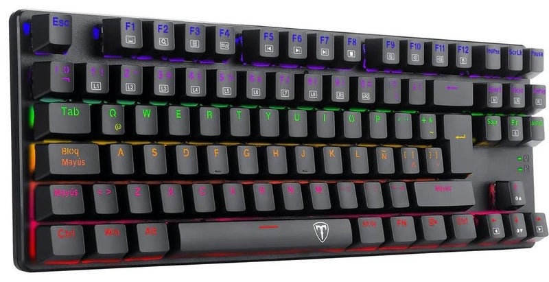 T-DAGGER TGK313 BORA Gaming Mechanical Keyboard with LED Lighting Rainbow Black Switch - Image 1