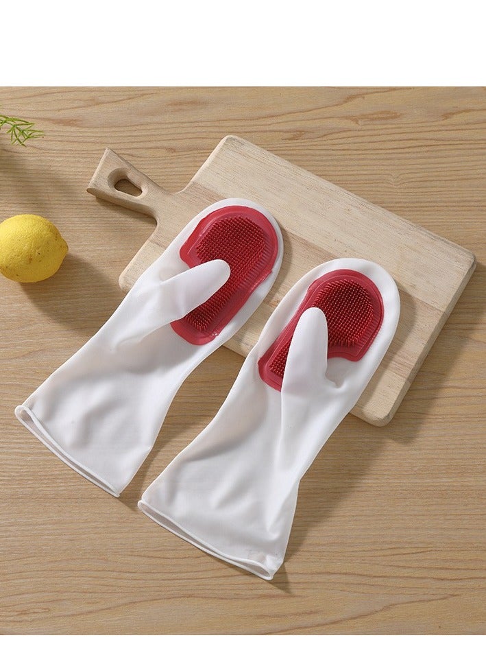 Household Dishwashing Gloves Plastic Latex Waterproof Kitchen Cleaning - Image 1