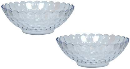 Urmila Plastic Polycarbonate Serving Bowl Set 9 Inch Clear Pack of 2 - Image 1