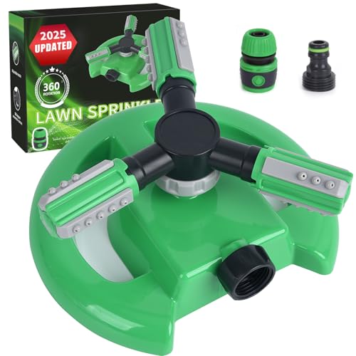 Hinastar Lawn Sprinkler, Automatic Garden Irrigation System, Upgrade 360 Degree Rotation Irrigation System, Large Area Coverage, Sprinkler for Yard, Lawn, Kids and Garden-1Pack（Light Green） - Image 1