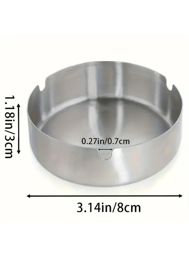 Golden Stainless Steel 6 Pack Ashtrays Round Windproof Easy Clean - Image 3