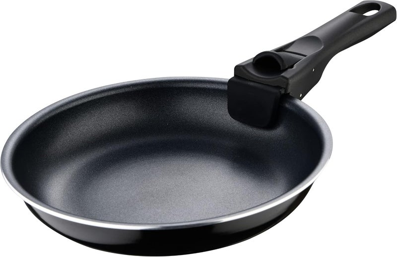 BERGNER CLICK&COOK Black Edition | 3-Piece Frying Pan Set 18, 20 & 24 cm + Removable Ergonomic Handle | Pressed and Non-Stick Aluminium | for All Types of Cookers and Ovens - Image 3