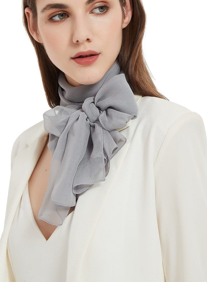 PANTONIGHT Long Chiffon Sheer Scarf For womens (055 plain gray) - Image 2
