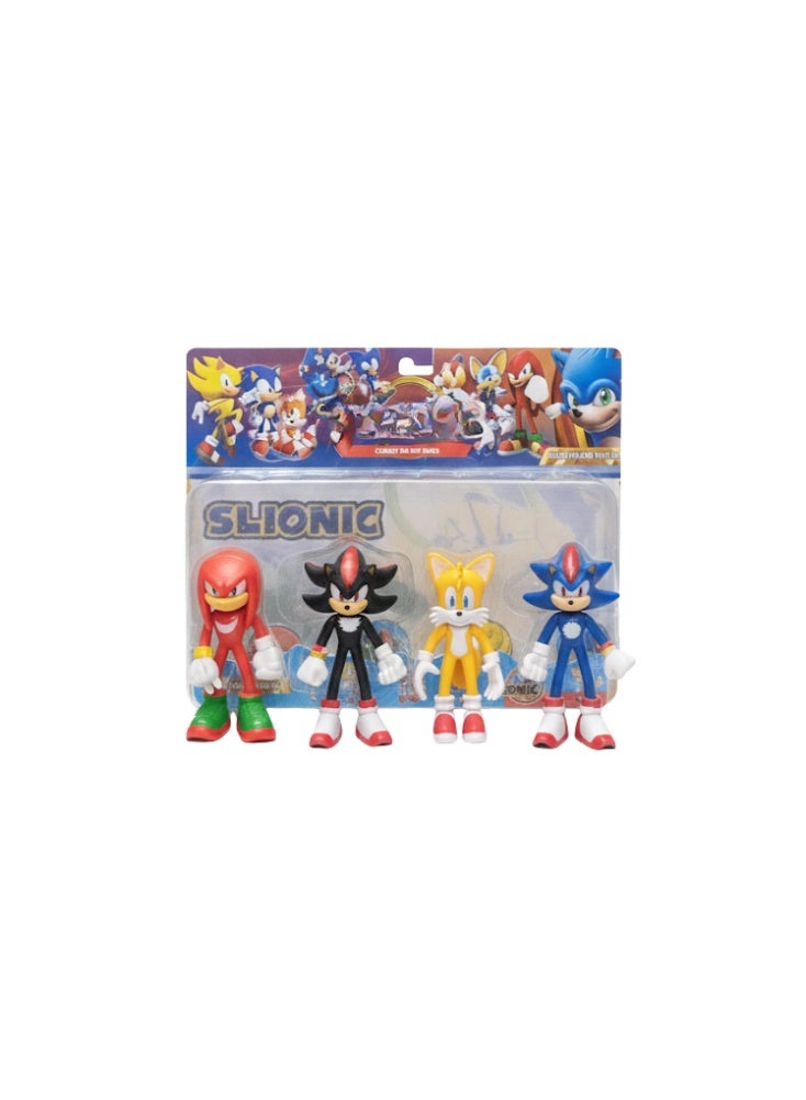 بريميم مجموعة شخصيات سونيك المتحركة – ناكلز، شادو، تيلز، مجموعة ألعاب سونيك قابلة للتجميع للأطفال - Image 3