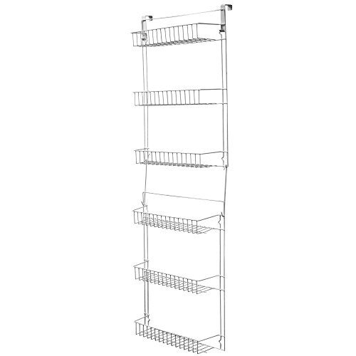 Over the Door Organizer  6Tier Adjustable Pantry Shelves and Rack for Kitchen Organization  Organization and Storage by Lavish Home White