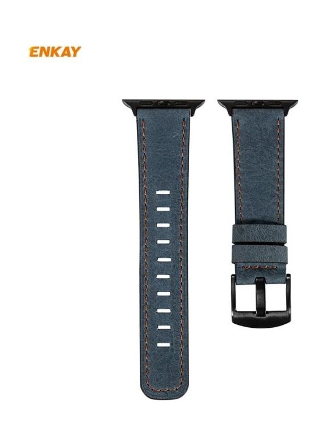 NIBEMINENT Ethnic Replacement Watchband with Screen Protector For Apple Watch Series 6/5/4 SE 40mm Blue - Image 3