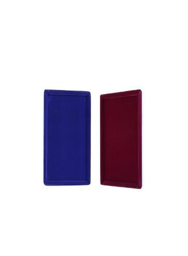 SENTONI Jewellery Display Organizer 12X9 Inch (BLACK-BLUE, 12 * 9 SIZE) Tray Blue Velvet Beading Tray (MAROON-BLUE, 12 * 9 SIZE) - Image 1