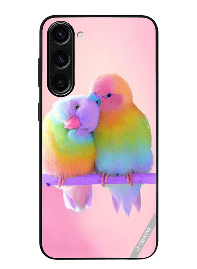 VR CREATIVE Protective Case Cover For Samsung Galaxy S23 Love Birds Pink Background Design Multicolour - Image 1