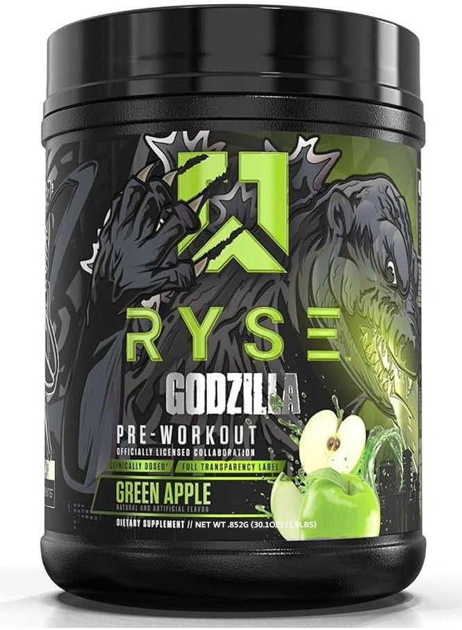 RYSE Pre Workout Godzilla Green Apple 1.9 LB