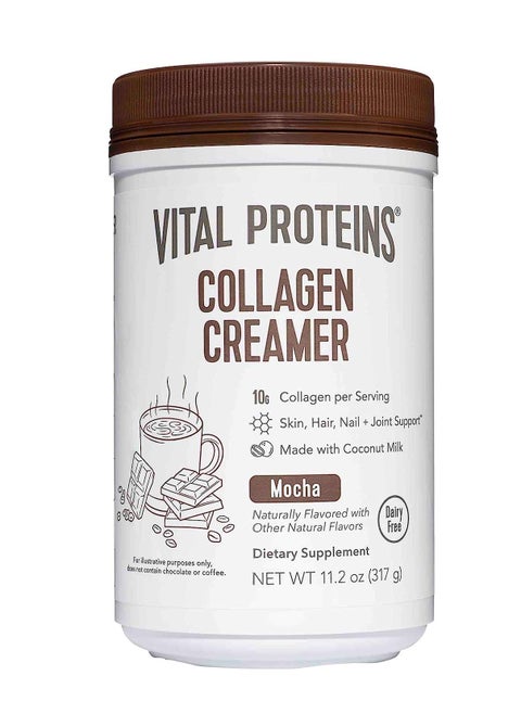 Collagen Coffee Creamer, Coconut Milk based & Low Sugar Powder with Collagen Peptides Supplement - Supporting Healthy Hair, Skin, Nails with Energy-Boosting MCTs - Mocha 11.2oz