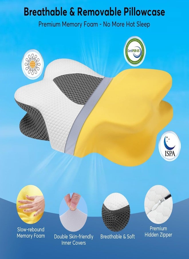 Anvo Cervical Pillow for Neck Pain Relief - Neck Pillows for Pain Relief Sleeping - Pillow for Neck and Shoulder Pain - Ergonomic Design for Side Back Stomach Sleeper-Grey Queen Firm - Image 4