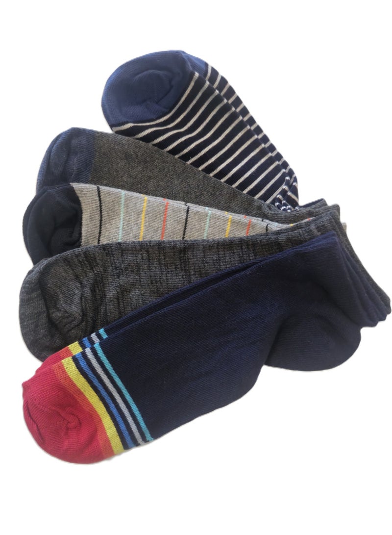 أصابع القدم السعيدة 10 أزواج من جوارب الكاحل مصنوعة من مزيج القطن الناعم والقابل للتنفس والمتين وغير تيري وخفيفة الوزن للارتداء اليومي بمقاس واحد - Image 5