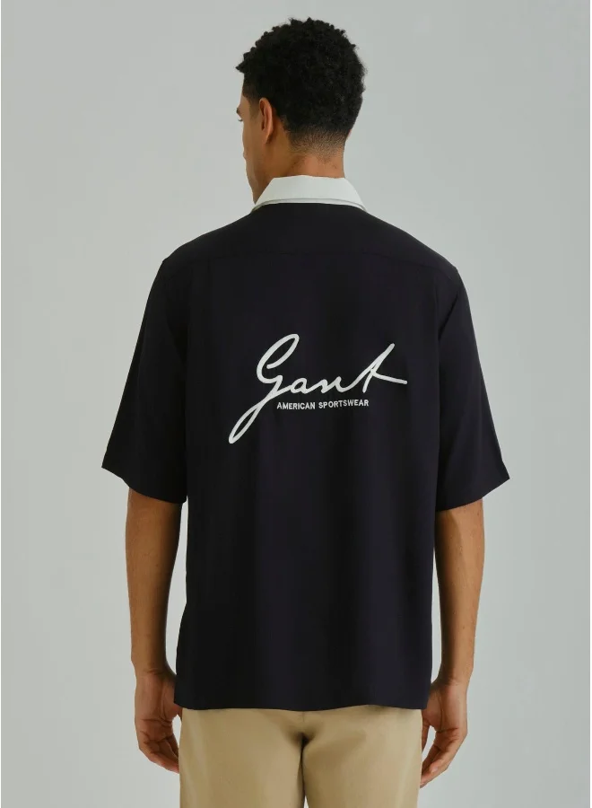 GANT Gant Ramadan Collection  Men's Black Viscose Shirt