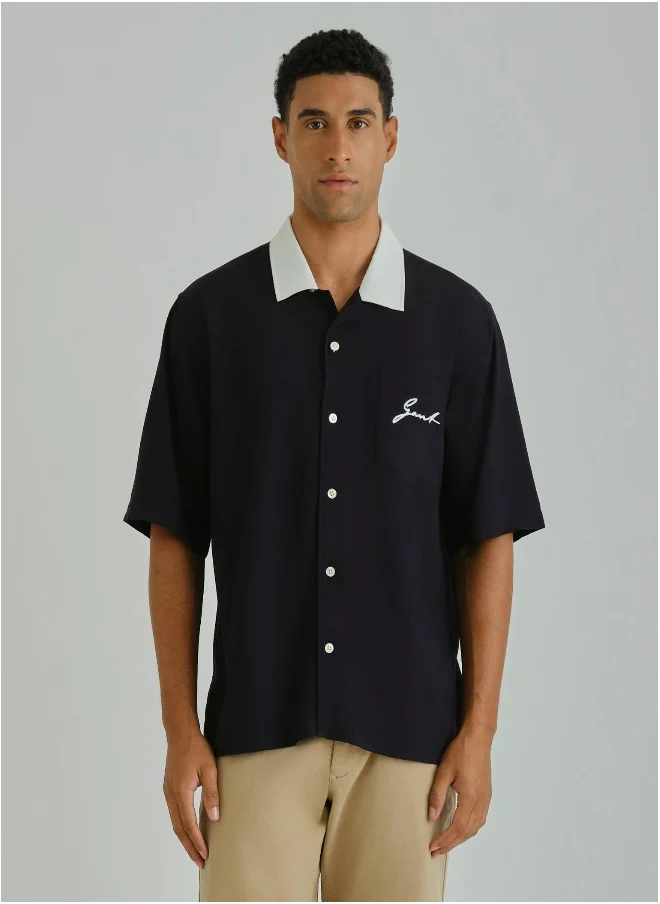 غانت Gant Ramadan Collection  Men's Black Viscose Shirt