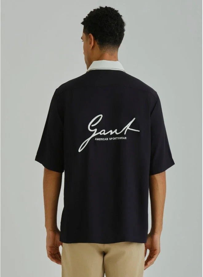 GANT  Gant Ramadan Collection  Men's Black Viscose Shirt for Men | Best Price UAE