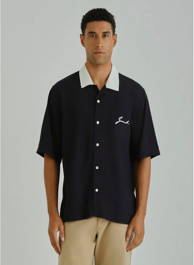 GANT  Gant Ramadan Collection  Men's Black Viscose Shirt for Men | Best Price UAE