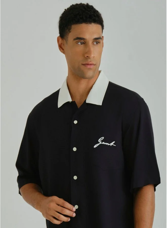 GANT Gant Ramadan Collection  Men's Black Viscose Shirt