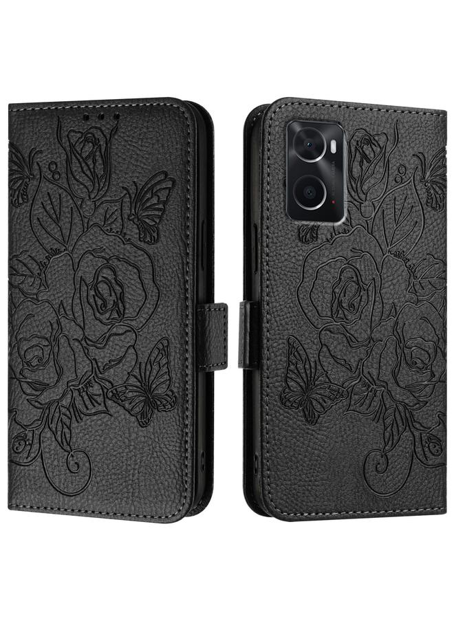S-TOP Case For OPPO A36 4G / A76 4G / A96 4G / K10 4G Embossed Rose RFID Anti-theft Leather Phone Case - Image 2