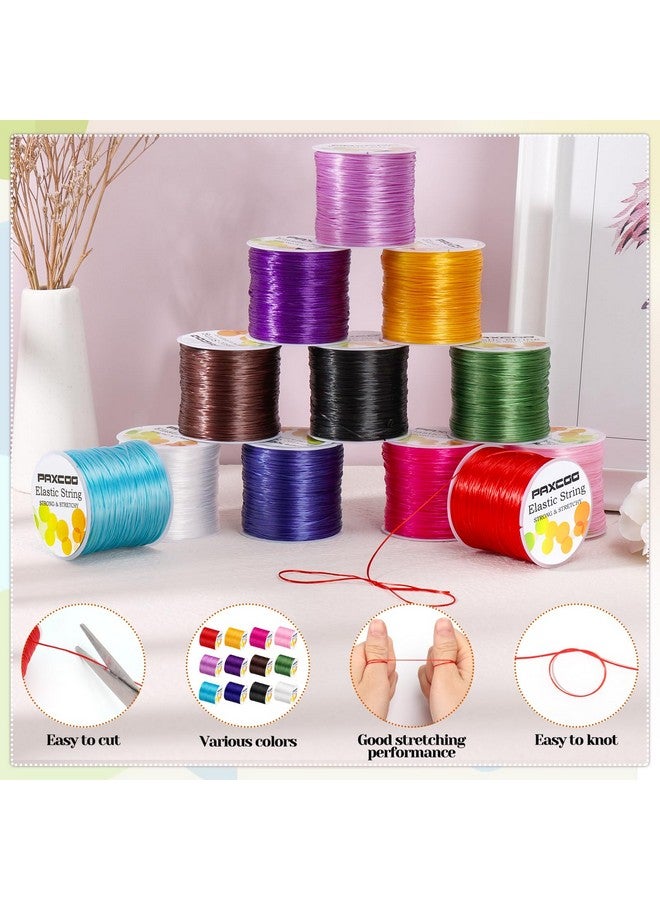 PAXCOO 12 Rolls Elastic String for Bracelets, Stretch Magic Elastic String Bead Cord Jewelry Thread for Bracelet, Necklaces, Clay Beads, Pony Beads (Assorted Colors) - Image 3