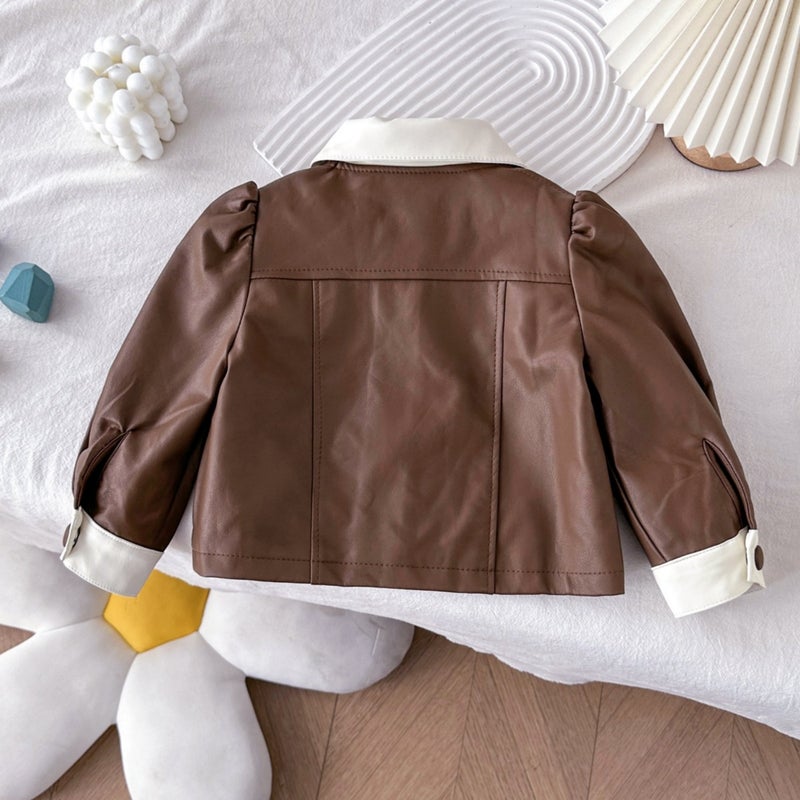 ChicPoint 2-7years Girls Leather Jacket - Image 2