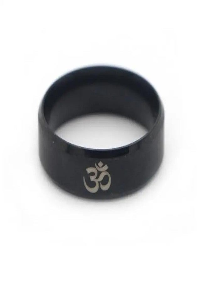 THE MEN THING OM BLACK - Titanium Steel Ring for Men & Boys (Size : 22) - Image 1