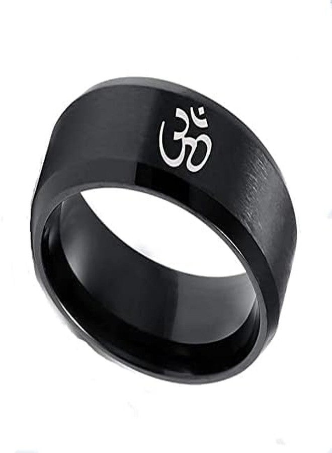 THE MEN THING OM BLACK - Titanium Steel Ring for Men & Boys (Size : 22) - Image 4