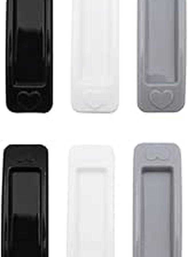 6pcs Heart Shaped Self Adhesive Cabinet Handles Black White Gray Non Punching Installation - Image 1