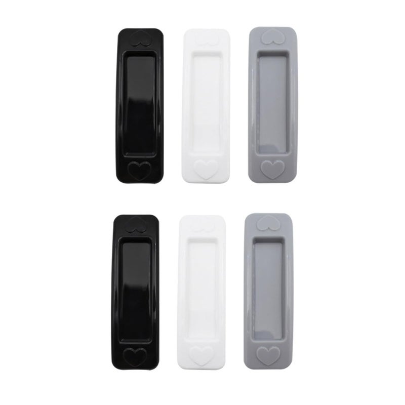 6pcs Heart Shaped Self Adhesive Cabinet Handles Black White Gray Non Punching Installation - Image 2
