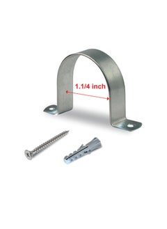 Duravel Duravel U Clamps Fastener Hanger Pipe Clamps Clip with Screw & Plug for Conduit Pipe Fixing Bracket & Support Water Pipe & Gas Pipe – 10 Pcs (1.1/4 Inch)  - Image 2