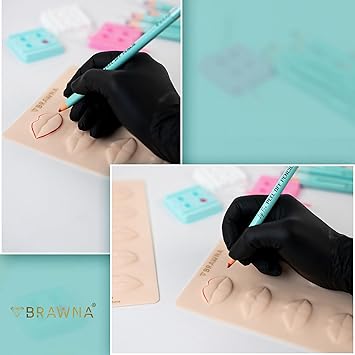 BRAWNA 3 Pack 3D Lip PMU Practice Skin Soft Silicone Lip Blush Practice Skin with Human Skin Like Texture 10 Lip Shapes Lip Tattoo Practice Skin PMU Supplies - Image 2