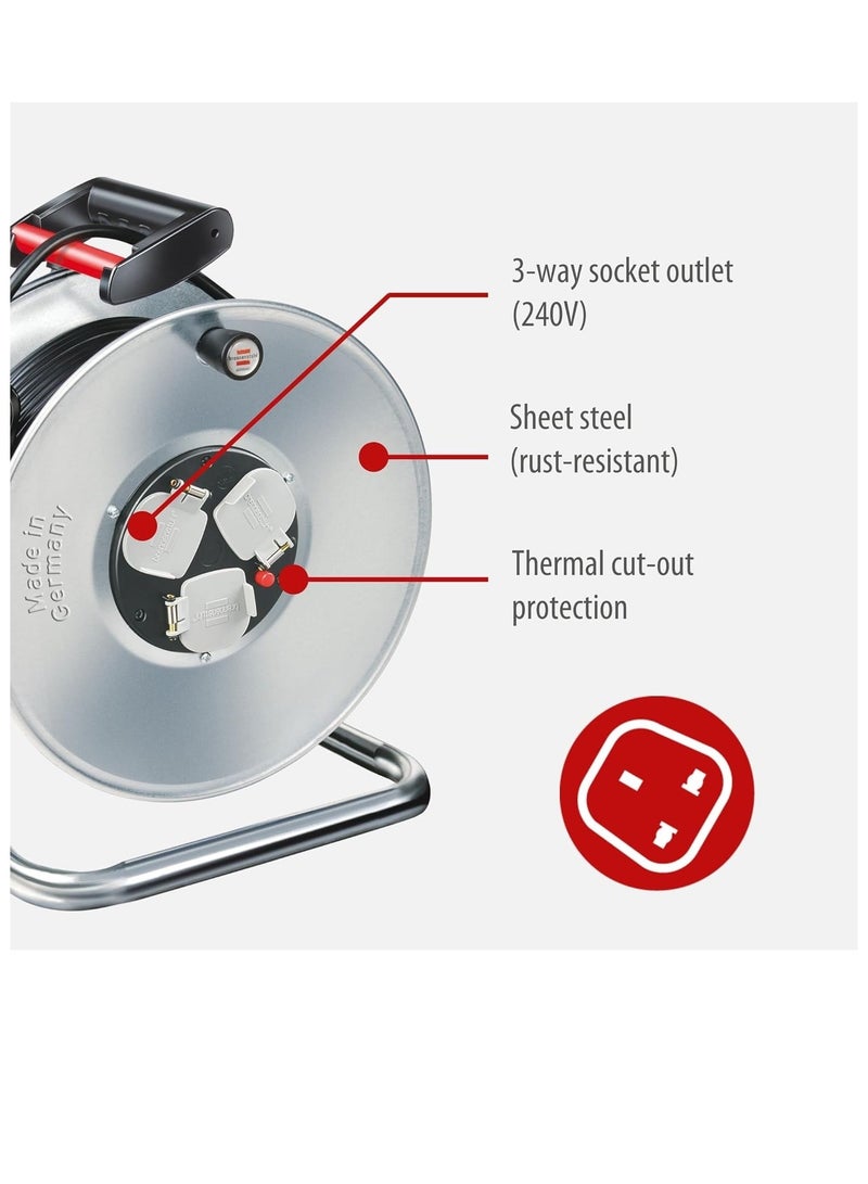 بكرة كيبل فولاذية ثلاث مخارج بطول 50 متر - Image 3
