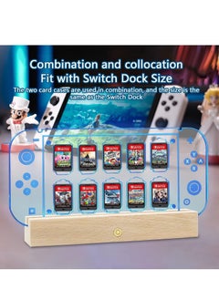 SYOSI Game Card Case for Nintendo Switch/Switch OLED/Lite, Switch Storage Display Stand with 10 Slots, Holder Transparent Acrylic, LED Lights Dock -7 Color  - Image 4