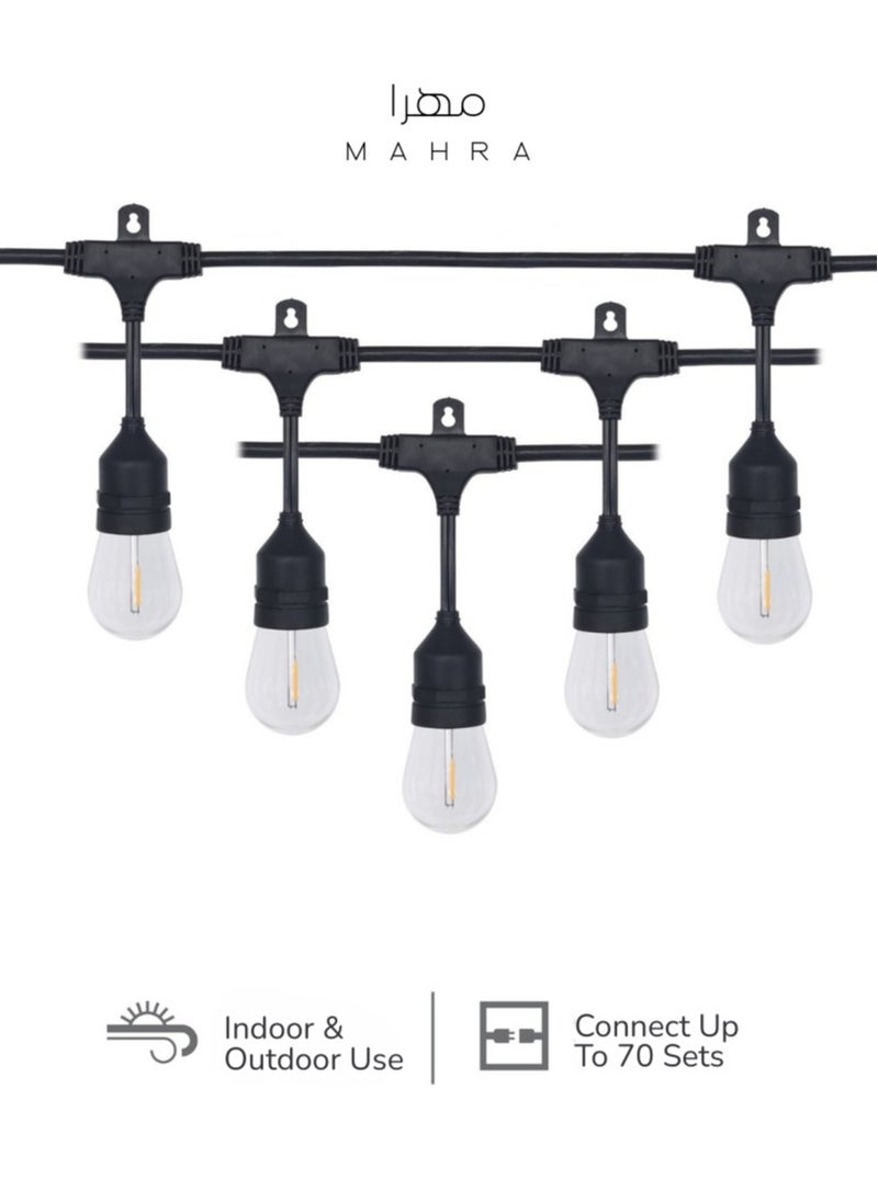 Generic Outdoor Hanging Garden Bulb Lights | Soft White Glow | 10-Meter Plug-In Terrace Lighting | Durable Weatherproof Yard Decoration for Celebrations, Receptions, Festive Occasions, Gatherings, Fences, Verandas & Daily Ambience  - Image 3