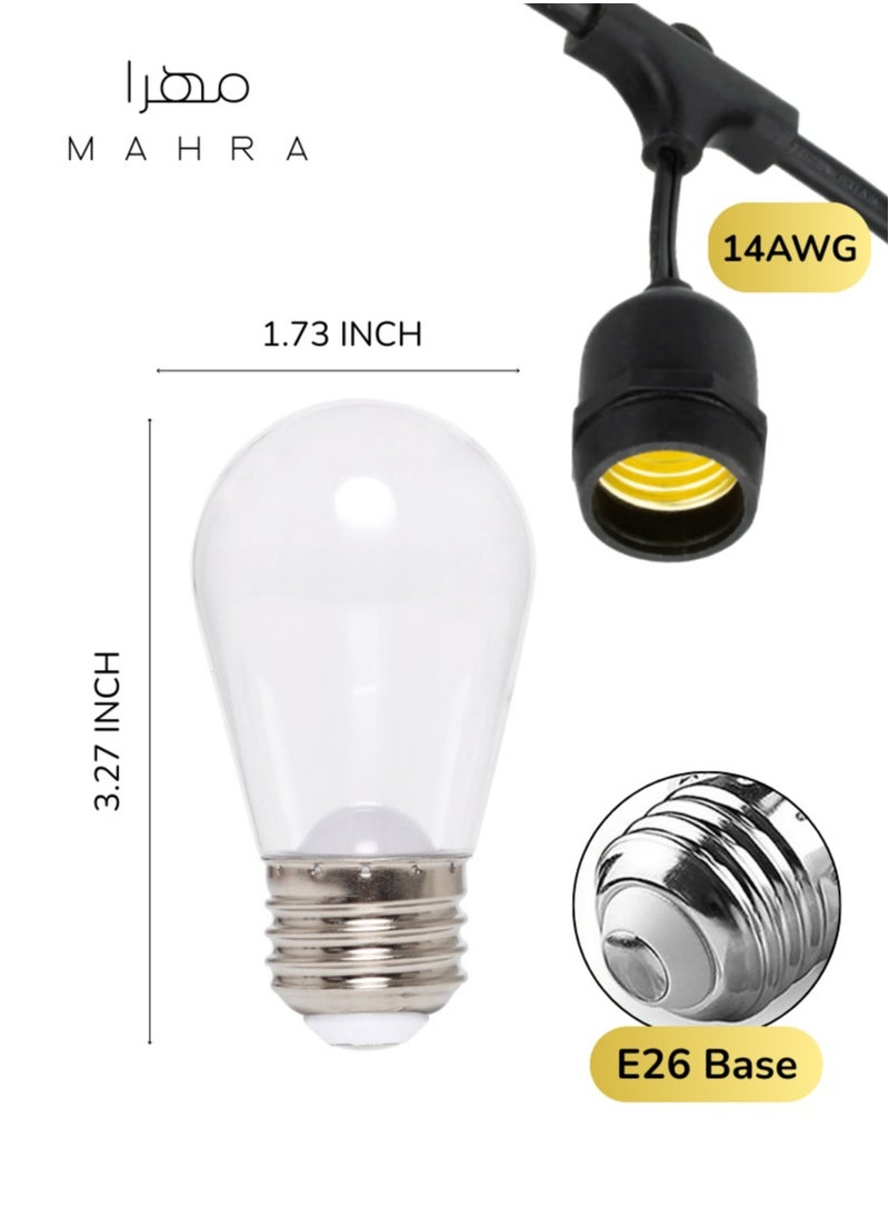 Generic Outdoor Hanging Garden Bulb Lights | Soft White Glow | 10-Meter Plug-In Terrace Lighting | Durable Weatherproof Yard Decoration for Celebrations, Receptions, Festive Occasions, Gatherings, Fences, Verandas & Daily Ambience  - Image 4