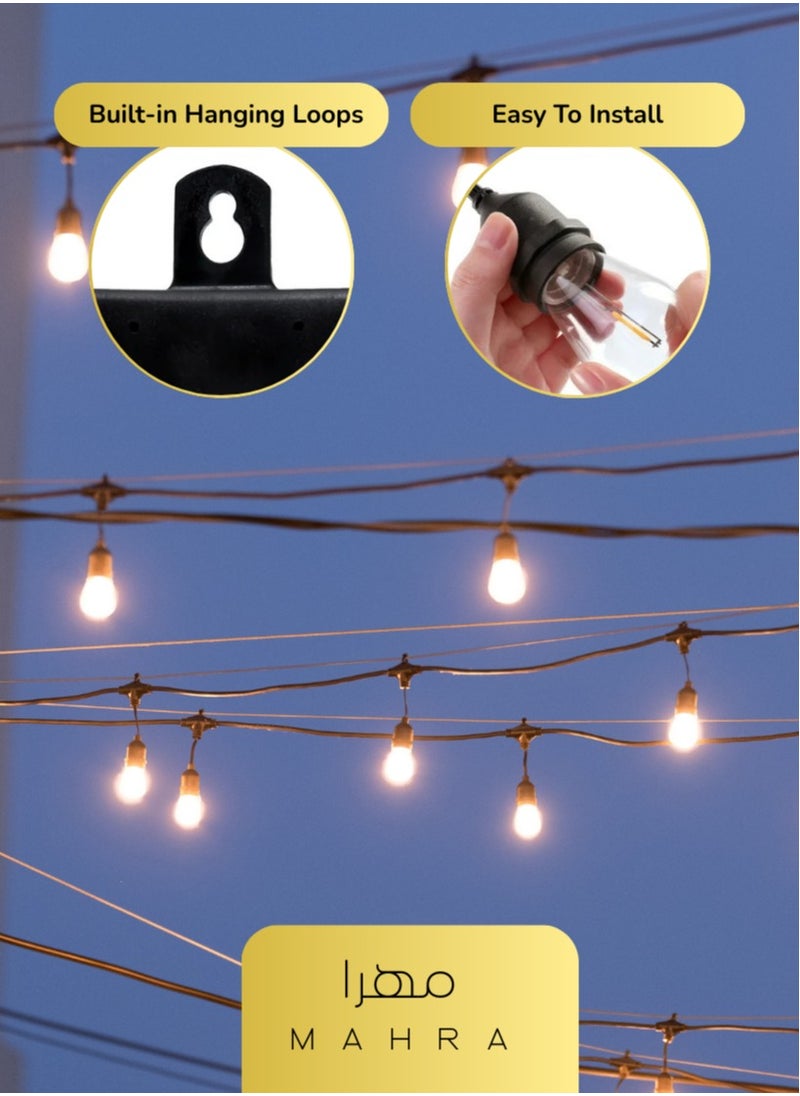 Generic Outdoor Hanging Garden Bulb Lights | Soft White Glow | 10-Meter Plug-In Terrace Lighting | Durable Weatherproof Yard Decoration for Celebrations, Receptions, Festive Occasions, Gatherings, Fences, Verandas & Daily Ambience  - Image 5