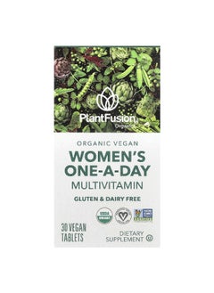 PlantFusion PlantFusion, Women's One-A-Day Multivitamin, Organic Vegan, 30 Vegan Tablet  - Image 1