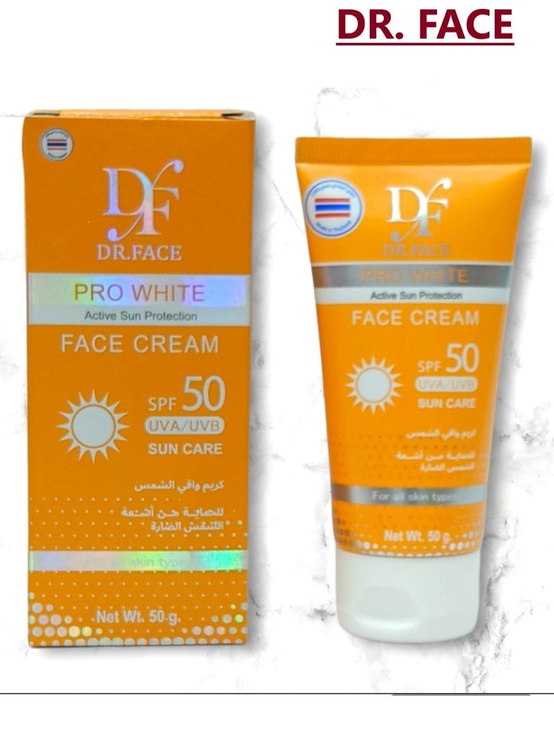 دكتور فيس كريم واقي شمس تايلاندي للوجه للحماية من الشمس الضارة ويوفر حماية فعالة ضد حروق الشمس وتلف الجلد 50 جم - Image 1
