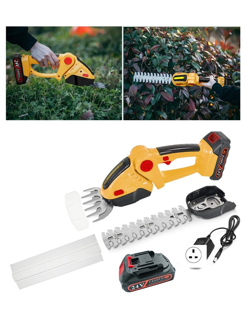 Generic Electric Hedge Clippers One Electric One Rechargeable Pruning Shears Lawnmowers Green Belt Gardening Pruning Single-Handed Lithium Hedge Trimmers  - Image 1