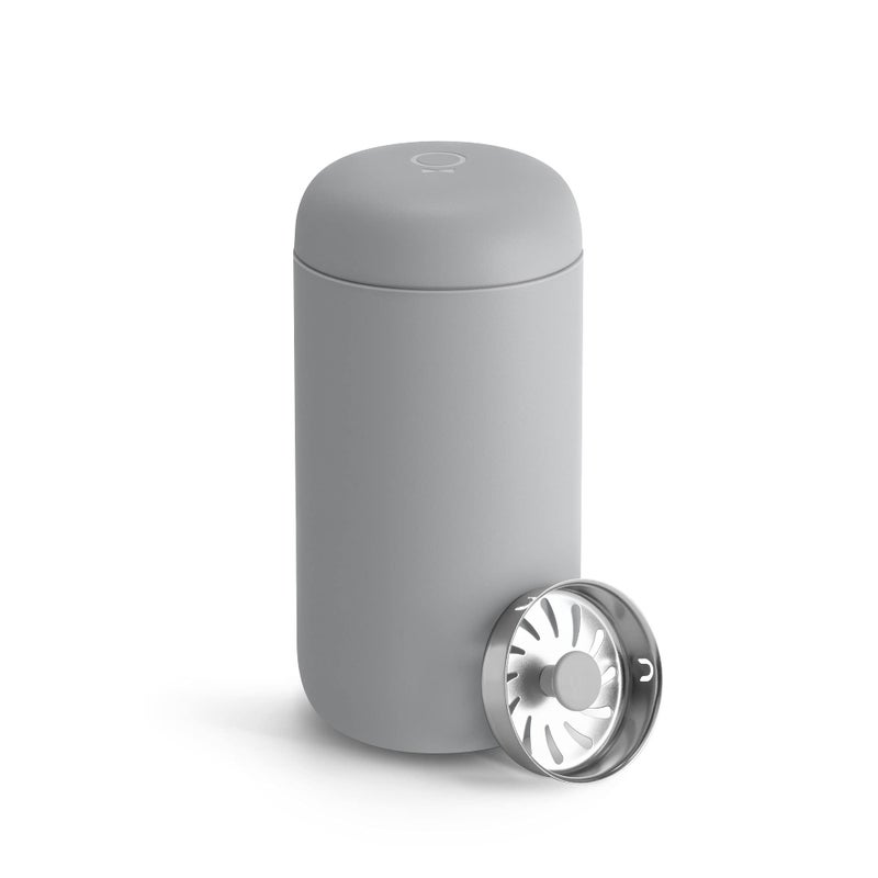 Fellow 12 oz Carter Move Travel Mug - Vacuum-Insulated Stainless Steel Travel Coffee Mug - Coffee Tumbler with Ceramic Interior and Splash Guard - Matte Grey - Image 1