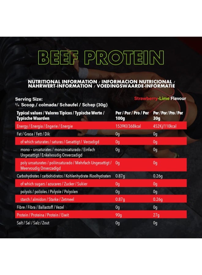 NXT Nutrition Beef Protein Isolate Zero Dairy  Strawberry Lime Flavour 60 Servings 1800g - Image 4