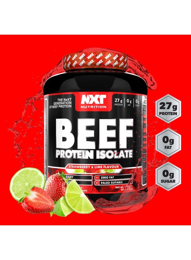 NXT Nutrition Beef Protein Isolate Zero Dairy  Strawberry Lime Flavour 60 Servings 1800g - Image 2