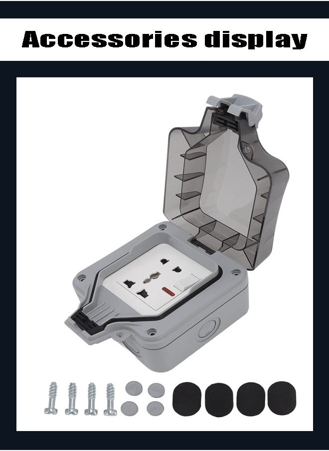 Generic - Weatherproof Outdoor Socket, Double Waterproof Switched Power Socket, Wall Outlet With Cover, Plug Socket, Suitable For Garden And Exterior Power Socket - Image 1