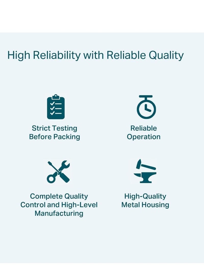 Tp-link Tl مفتاح إيثرنت مكتبي TP-Link 5 منافذ 10/100Mbps مع 4 منافذ PoE، ميزانية PoE 41 واط، استعادة تلقائية لـ PoE، توصيل وتشغيل، هيكل معدني، تصميم بدون مروحة، مثالي لشبكة أمان المراقبة IP (LS105LP) - Image 5