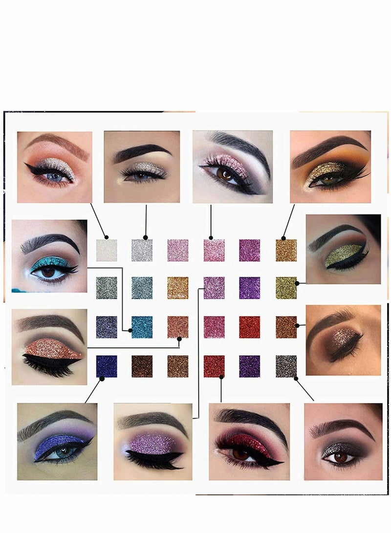 Excefore Glitter Eyeshadow plate 10 Colors Shimmer Long Lasting Palltes Diamond Shiny Colorful Eye Shadow Beauty Makeup Pallet for Women and Girls - Image 4