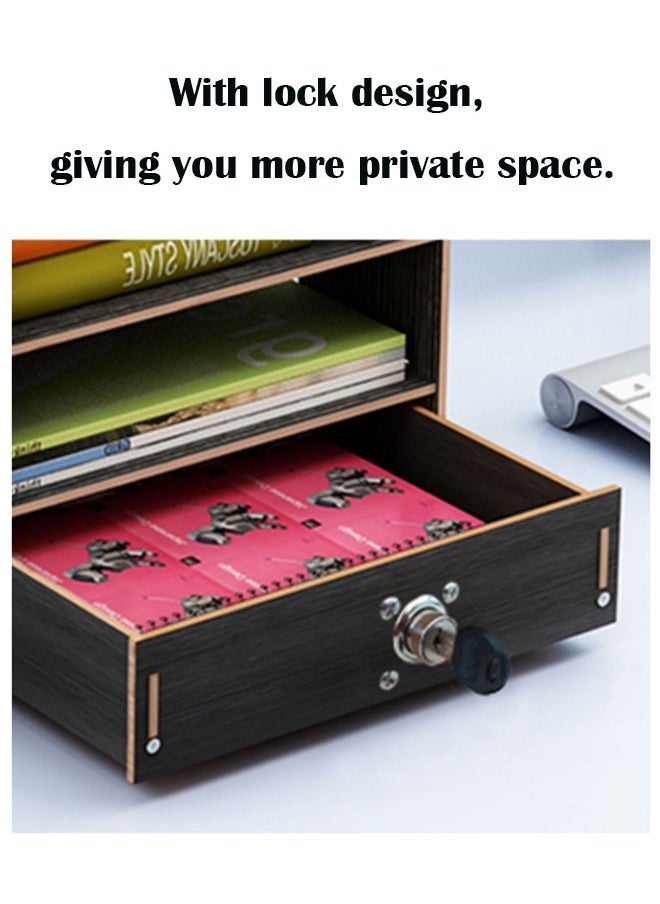 Arabest Desktop Organizer,Stationery Organizer,Wooden Material,Pen Holder Bookshelf,Suitable for Home/Office/School  - Image 4
